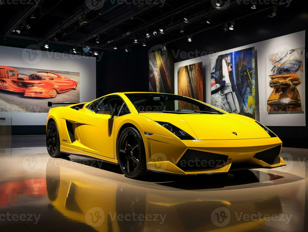 Lamborghini Gallardo Ausstellung. generativ ai foto