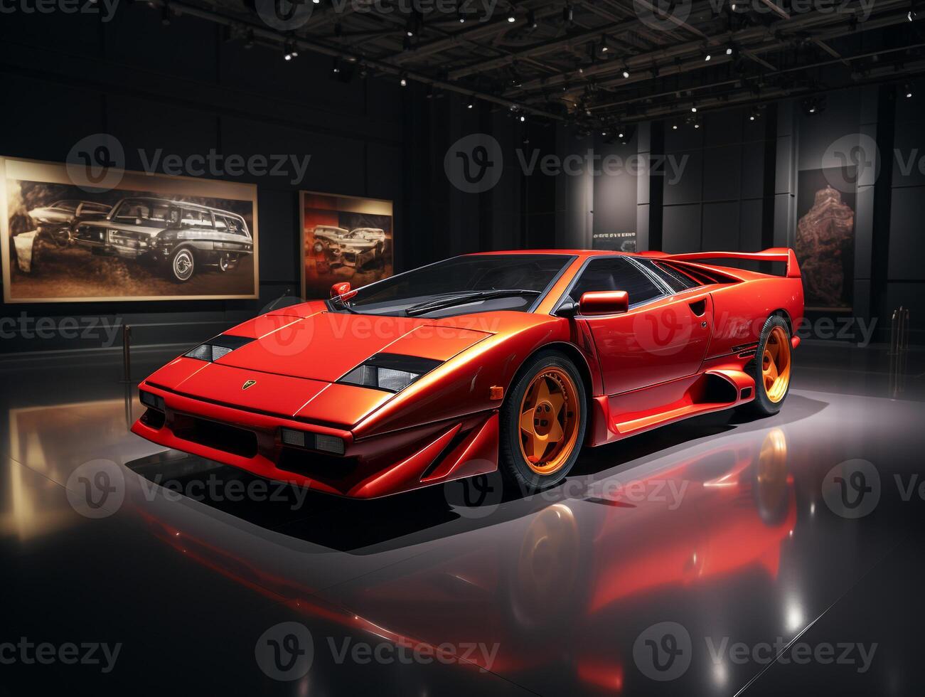 Lamborghini Diablo Ausstellung. generativ ai foto