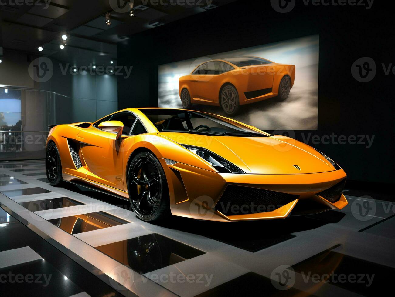Lamborghini Gallardo Ausstellung. generativ ai foto
