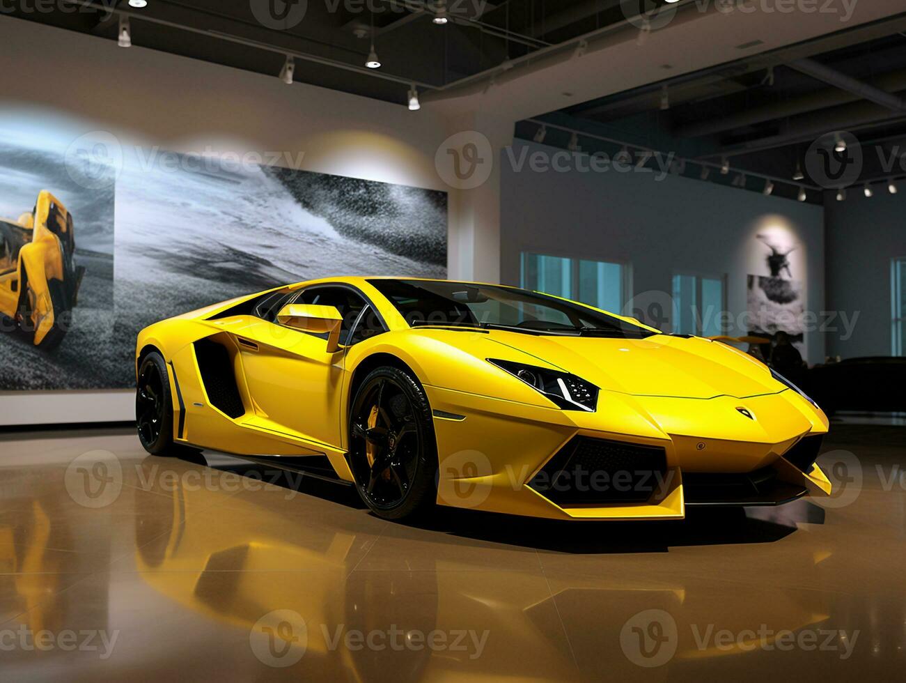 Lamborghini murcielago Ausstellung. generativ ai foto