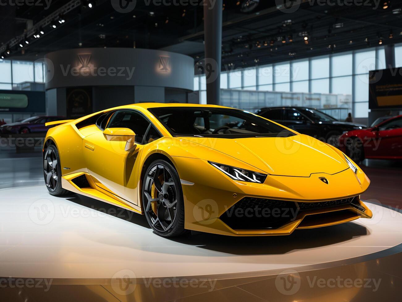 Lamborghini Hurakan Ausstellung. generativ ai foto