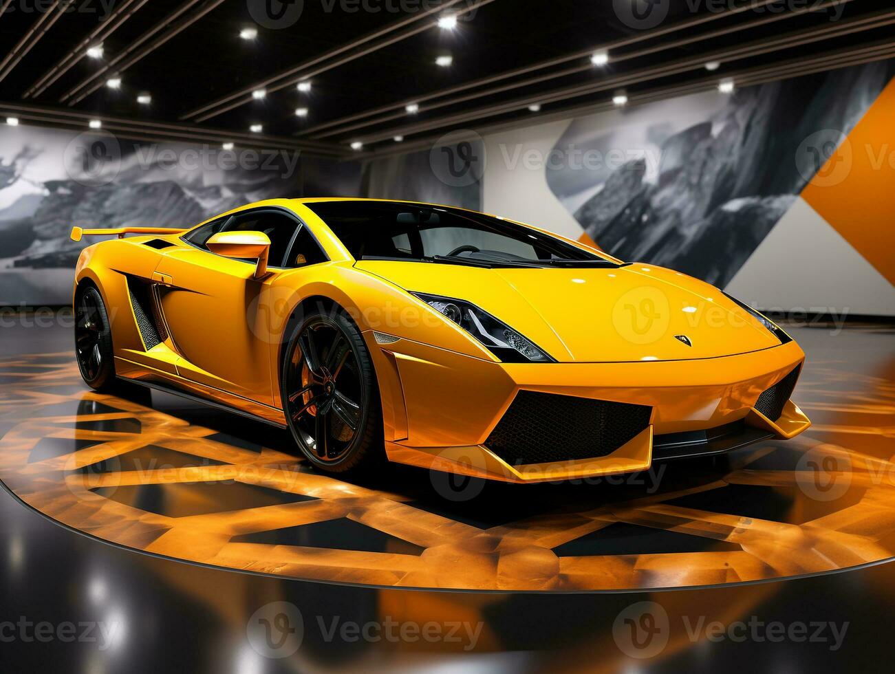 Lamborghini Gallardo Ausstellung. generativ ai foto