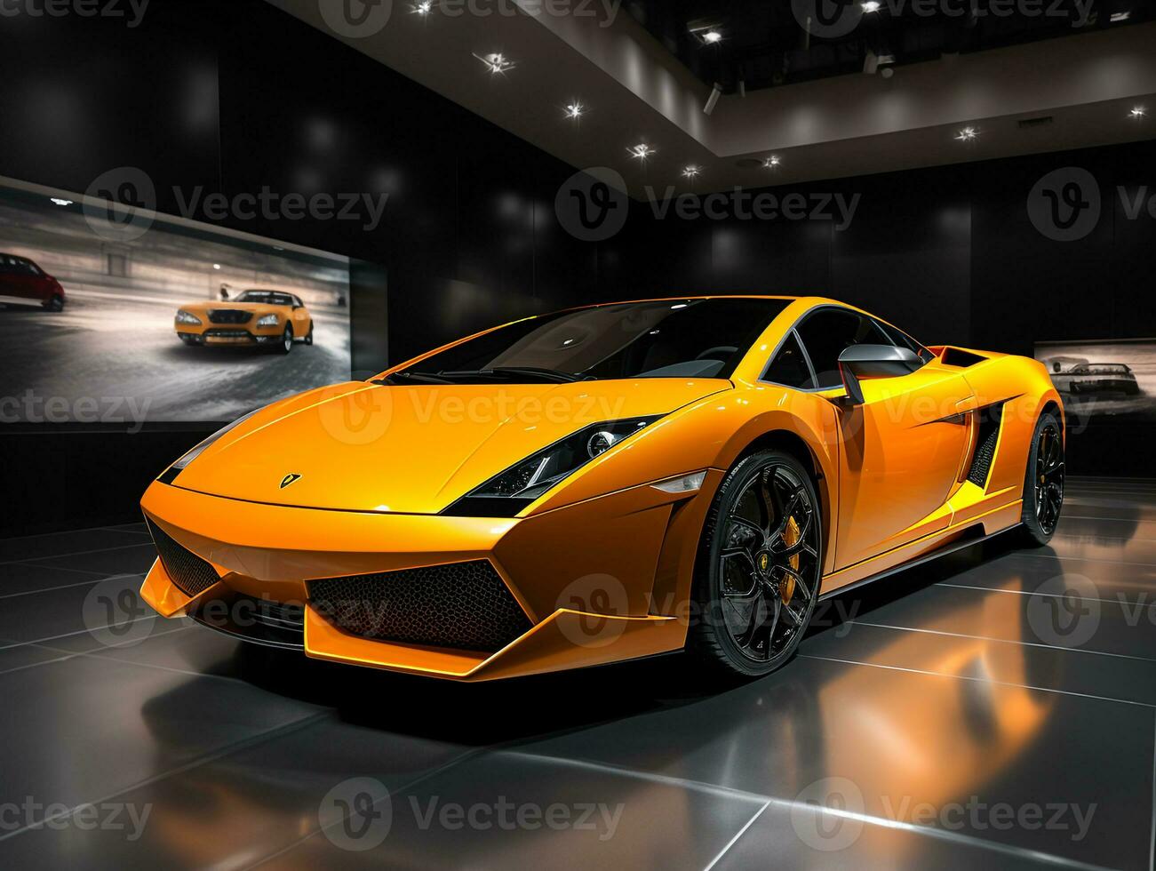 Lamborghini Gallardo Ausstellung. generativ ai foto