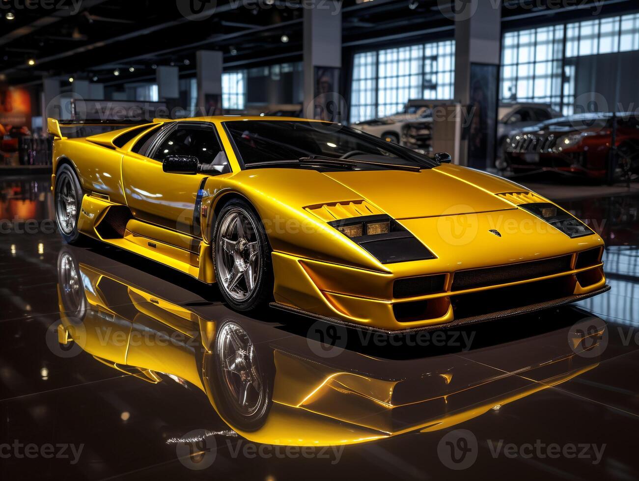 Lamborghini Diablo Ausstellung. generativ ai foto