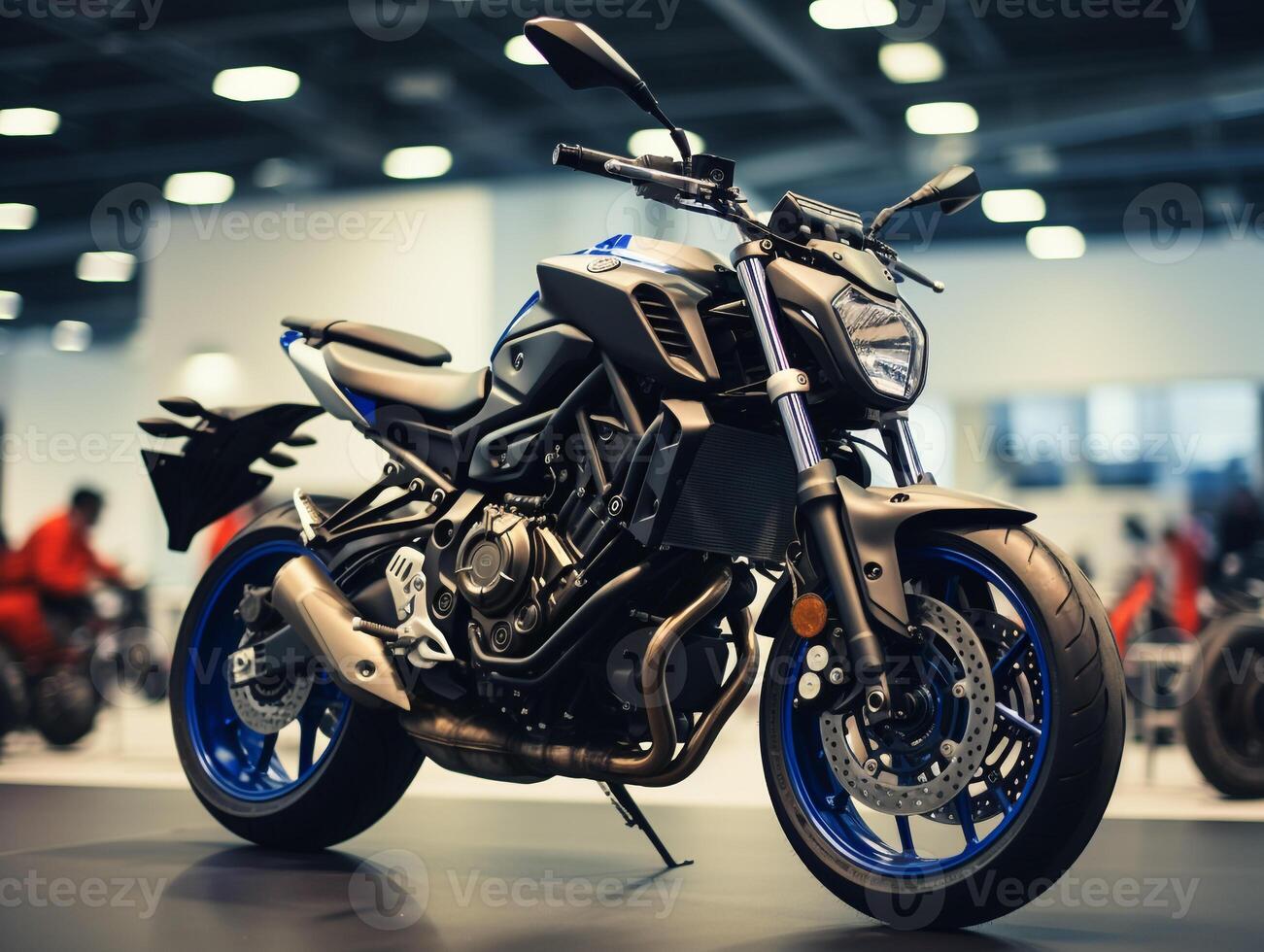 Yamaha mt-07 Ausstellung. generativ ai foto