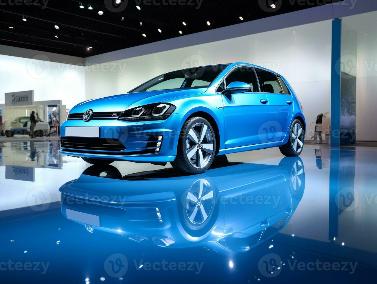 Volkswagen Golf Ausstellung. generativ ai foto
