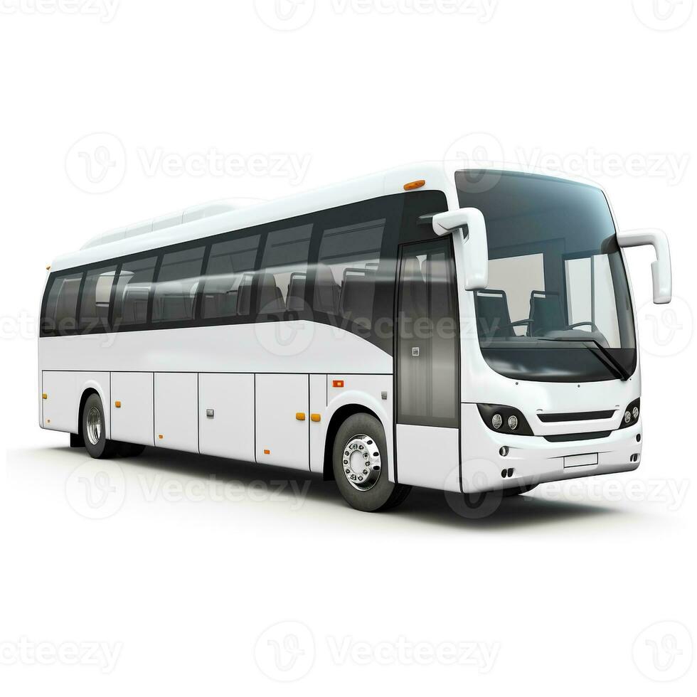 Bus auf Weiß Hintergrund. generativ ai foto