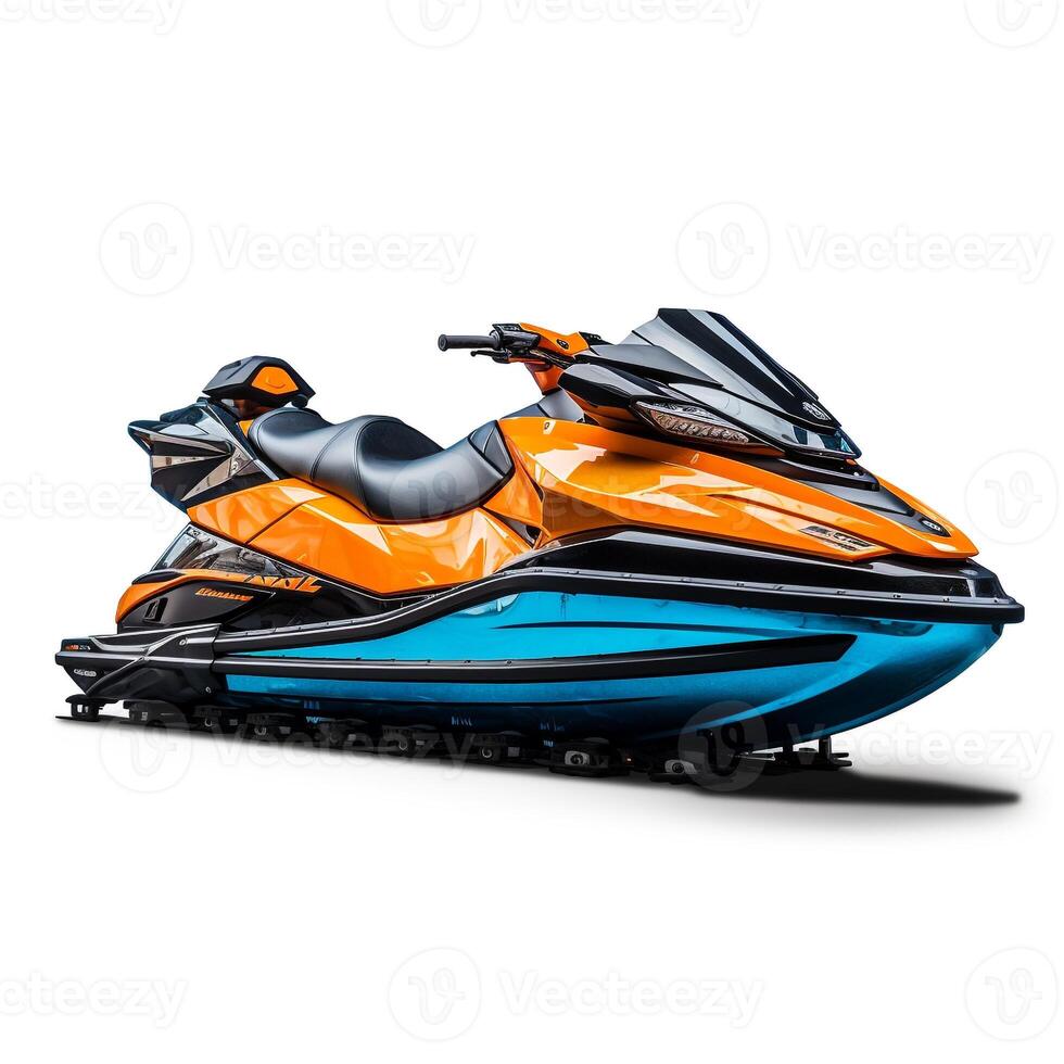 Jet Ski auf Weiß Hintergrund. generativ ai foto