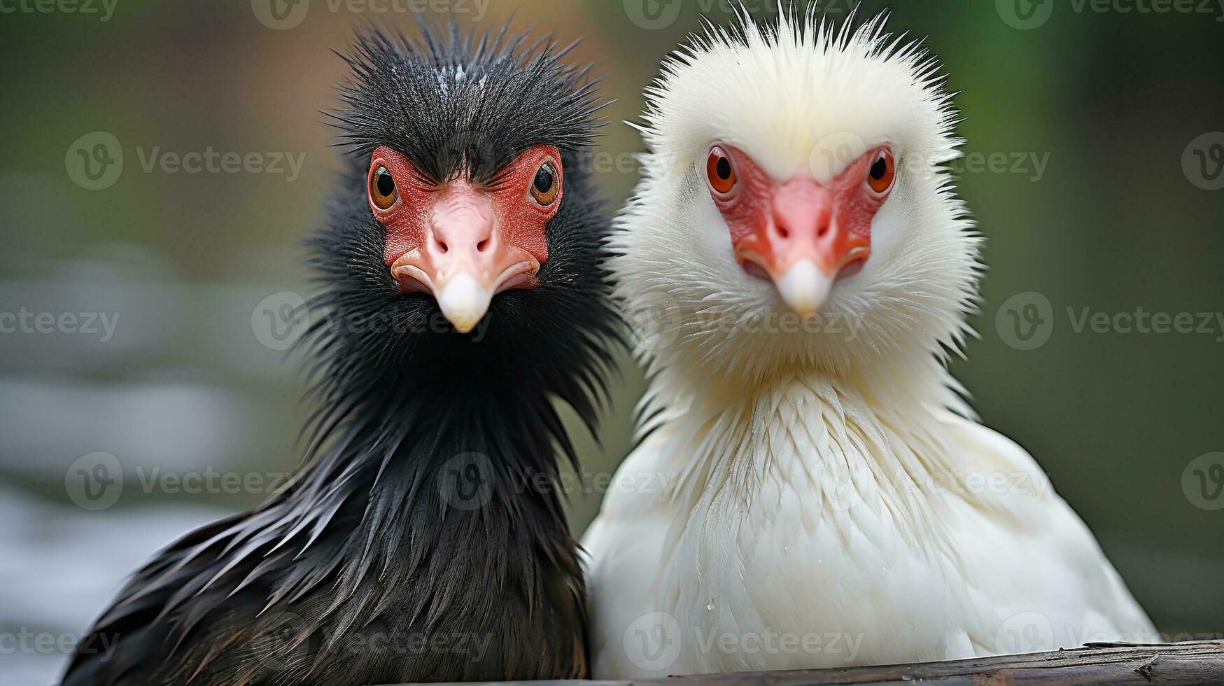 Foto von herzzerreißend zwei Muscovy Enten mit ein Betonung auf Ausdruck von Liebe. generativ ai