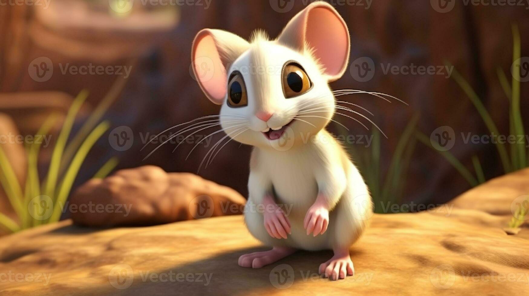 ein süß wenig Känguru Ratte im Disney Karikatur Stil. generativ ai foto