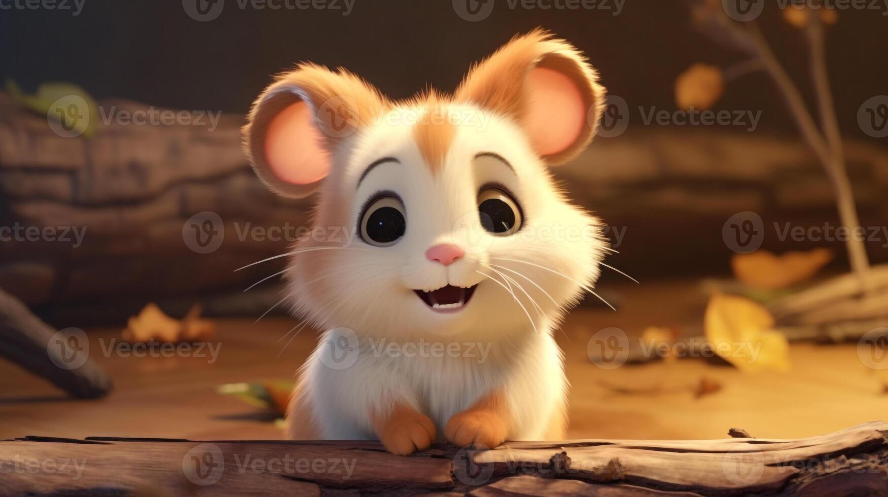 ein süß wenig Hamster im Disney Karikatur Stil. generativ ai foto