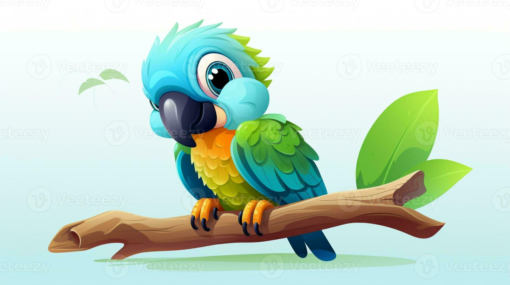 ein süß wenig Papagei im Vektor Stil. generativ ai foto