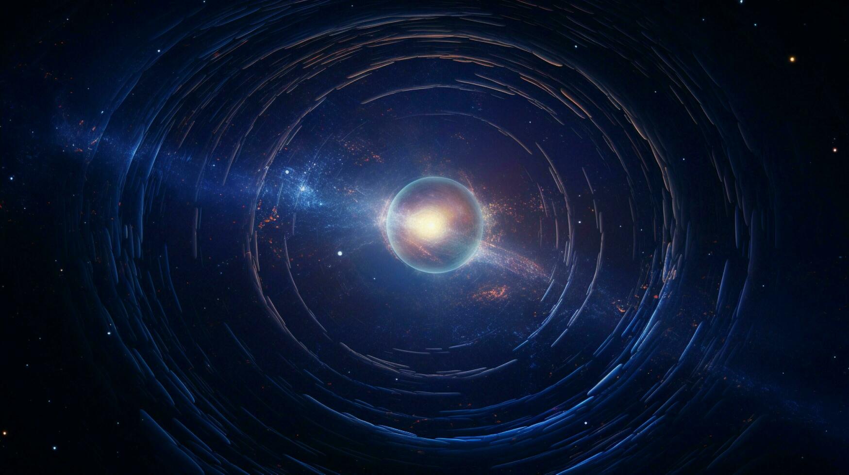 abstrakt Raumschiff umkreisen sternenklar Galaxis Hintergrund Kreis foto