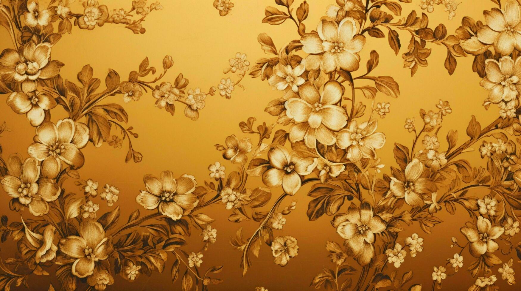 ein aufwendig golden Hintergrund mit Blumen- Muster foto