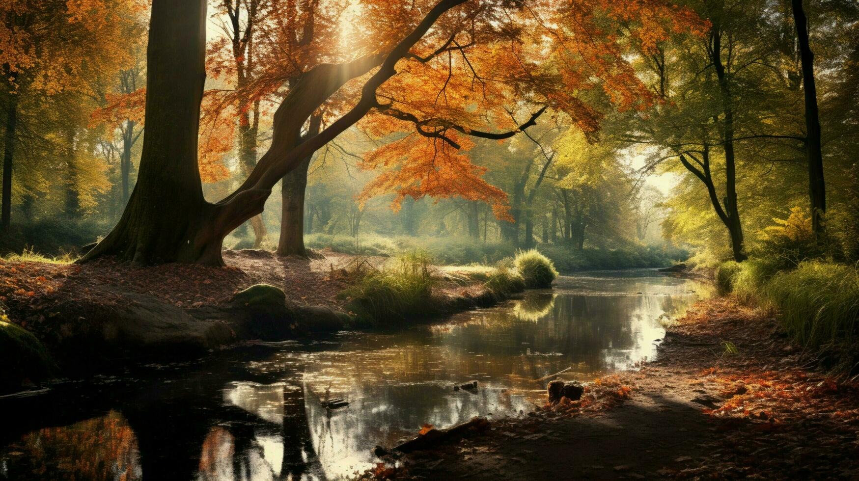 Wald Landschaft im Herbst Natur Schönheit porträtiert foto