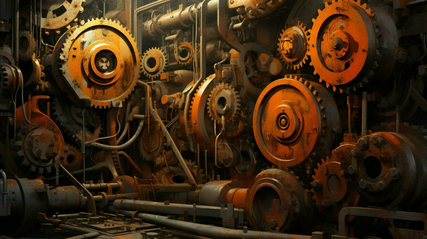metallisch Maschinen Teile Wende im das Hintergrund Rost foto