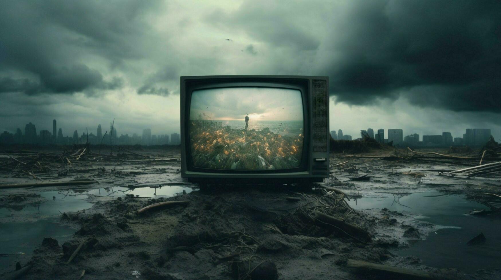 modern Fernsehen Rundfunk- Film auf breit Bildschirm foto