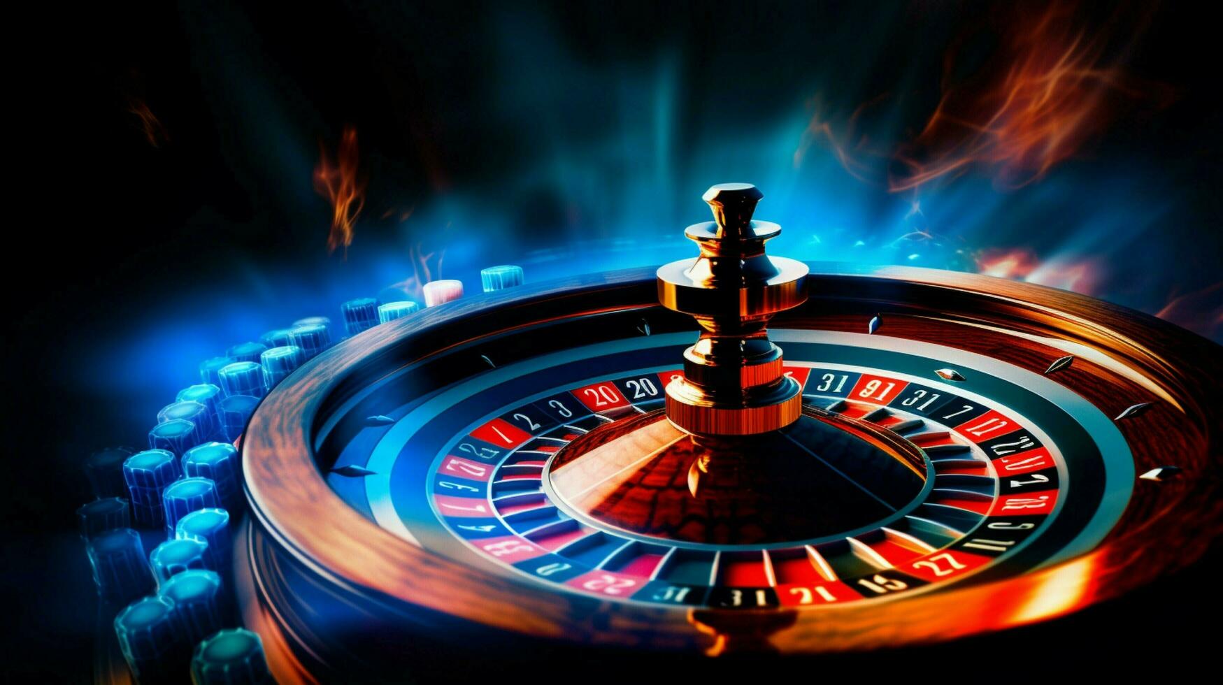 Spinnen Roulette Rad Blau Flamme Jackpot Kasino ultimativ foto