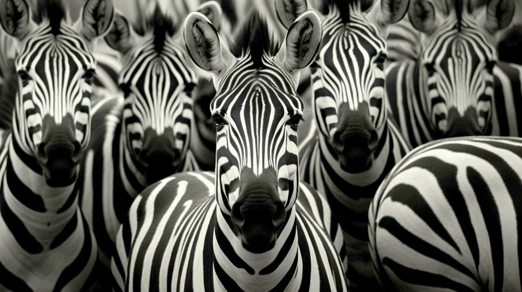 gestreift Zebra Herde im einfarbig Savanne Schönheit foto