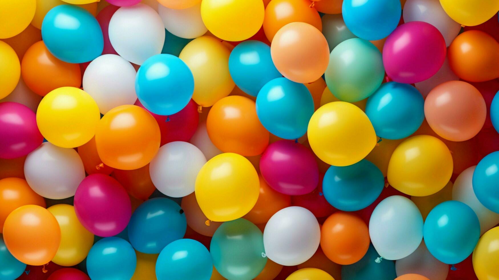 beschwingt farbig Luftballons symbolisieren Geburtstag Feier foto