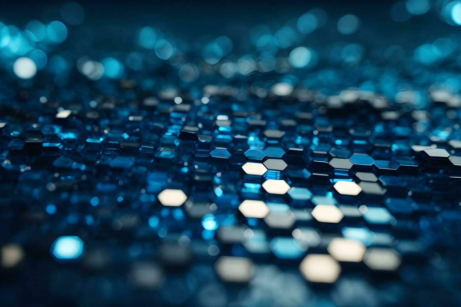 abstrakt Blau Sechsecke Muster Hintergrund. Hi-Tech Kommunikation Konzept Innovation. ai generiert. foto