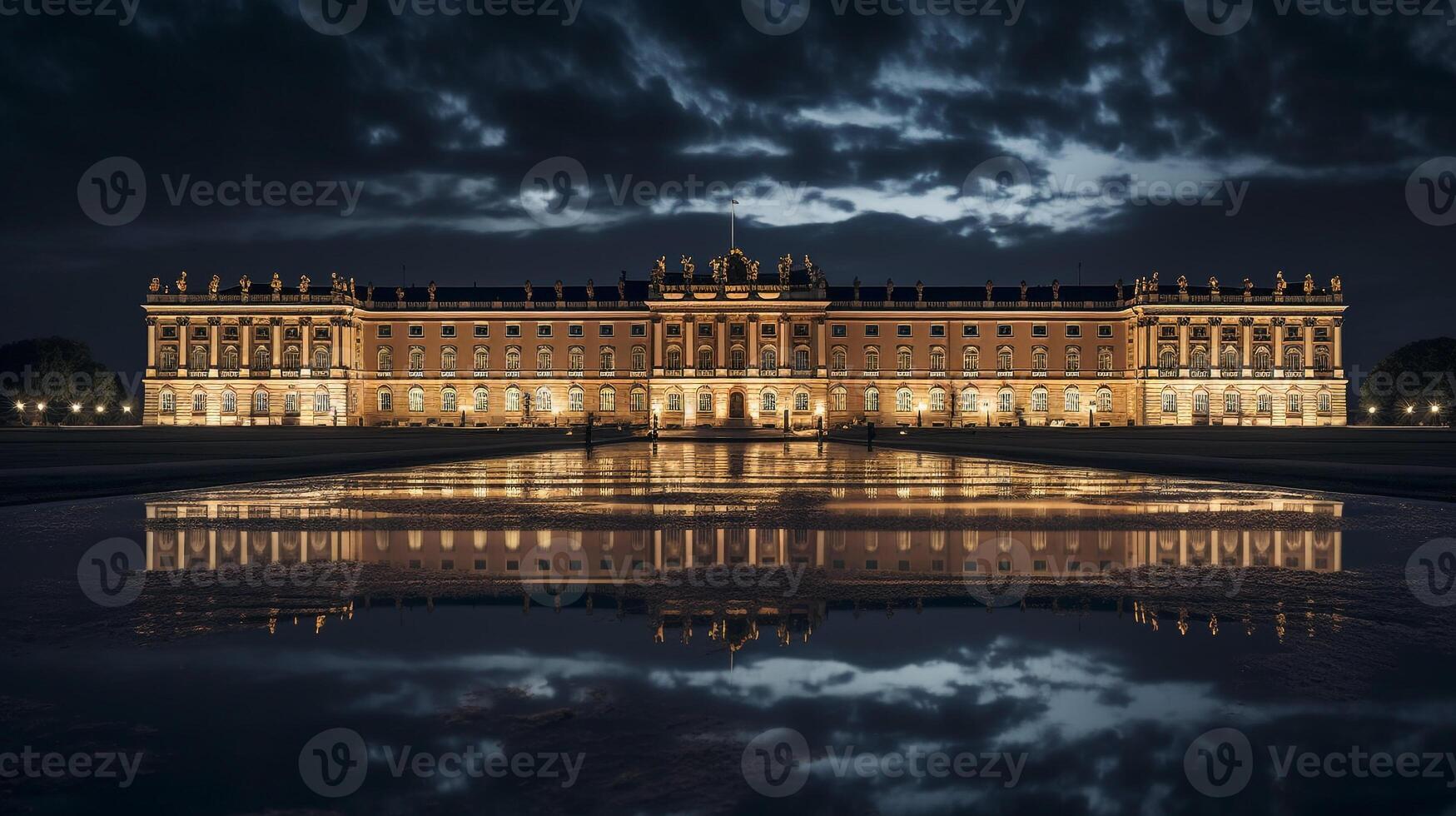 Nacht Aussicht von Schönbrunn Palast. generativ ai foto