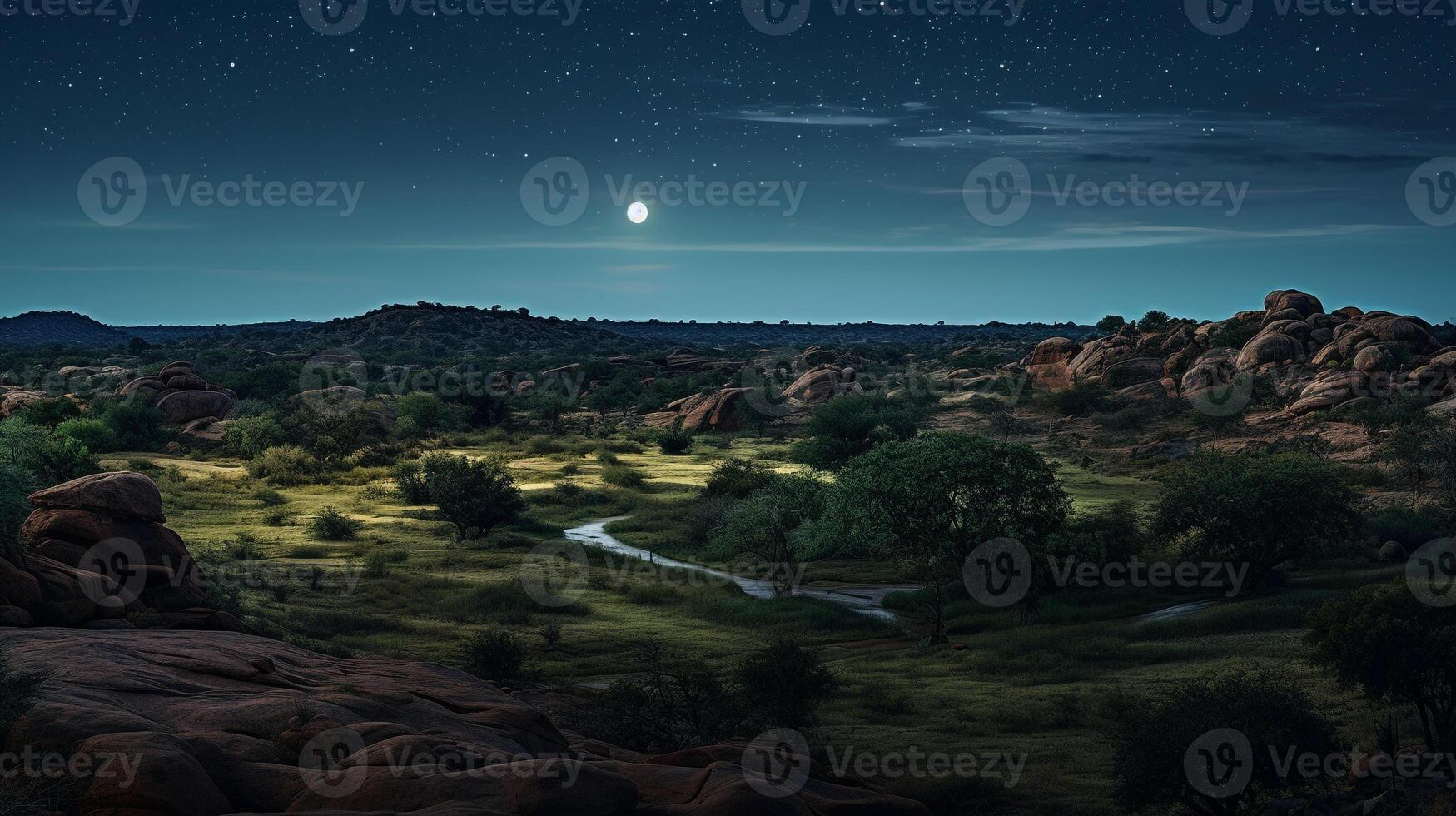 Nacht Aussicht von mapungubwe National Park. generativ ai foto