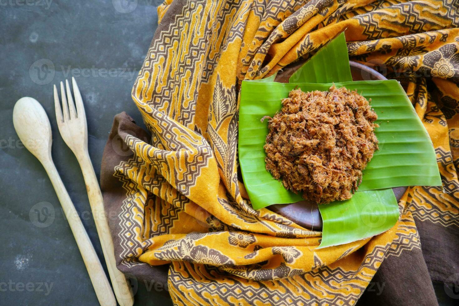 abbon gemacht von Fleisch, gehackt Fleisch Geschirr gemacht mit braun Zucker und getrocknet, konserviert Lebensmittel. indonesisch asiatisch Essen foto