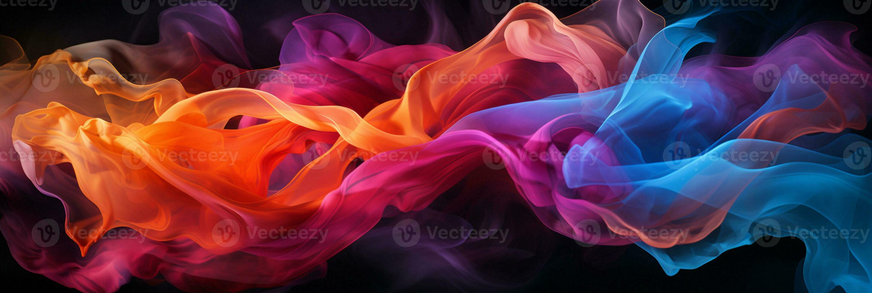 abstrakt bunt Grafik Bewegung auf Hintergrund, kreativ Wellen von Gradient Farbe Rauch und Flüssigkeit foto