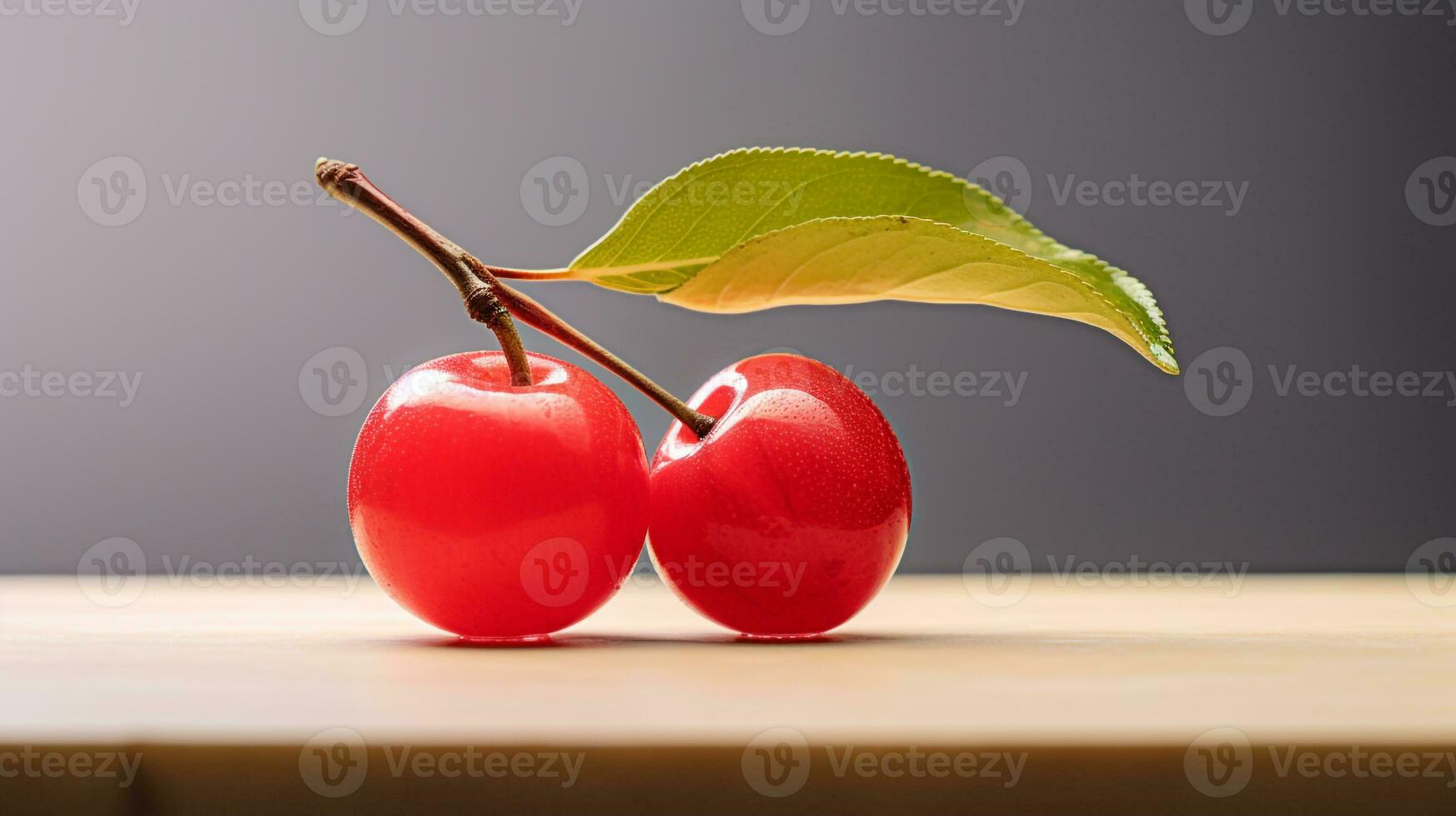 Foto von Acerola auf ein minimalistisch Tisch. generativ ai