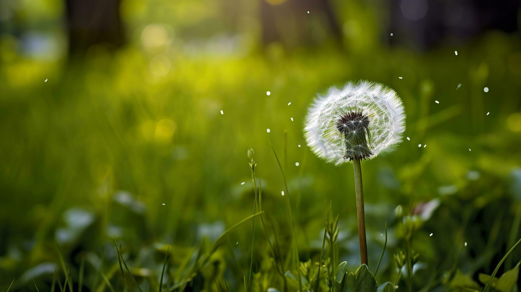 das Grün Frühling Morgen. generativ ai foto