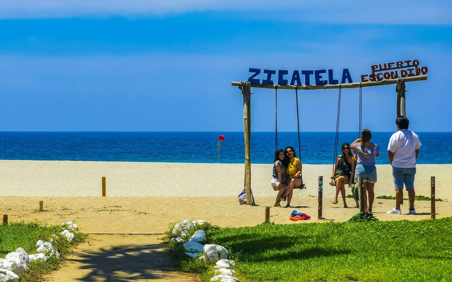 puerto escondido Oaxaca Mexiko 2023 romantisch Paradies schwingen auf das Strand im puerto escondido Mexiko. foto