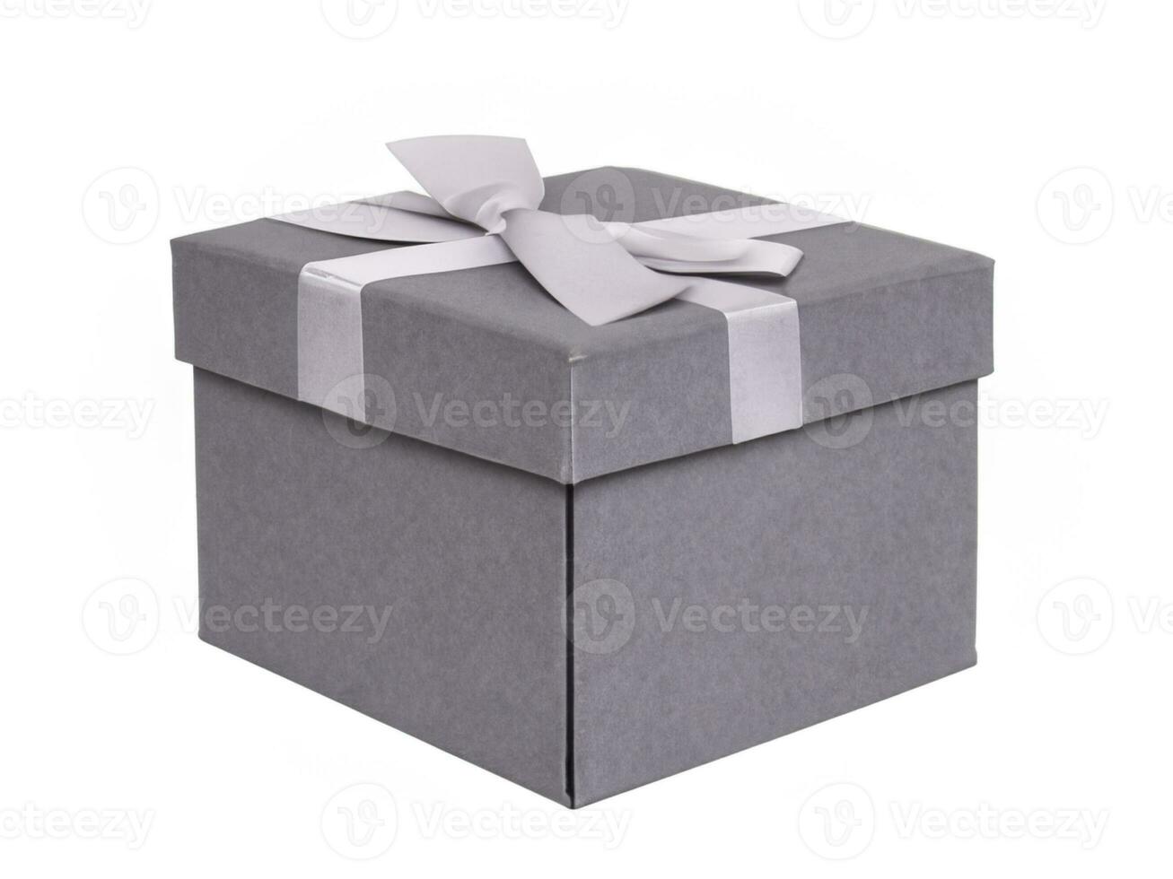 Geschenk Box mit ein Band isoliert auf Weiß Hintergrund foto