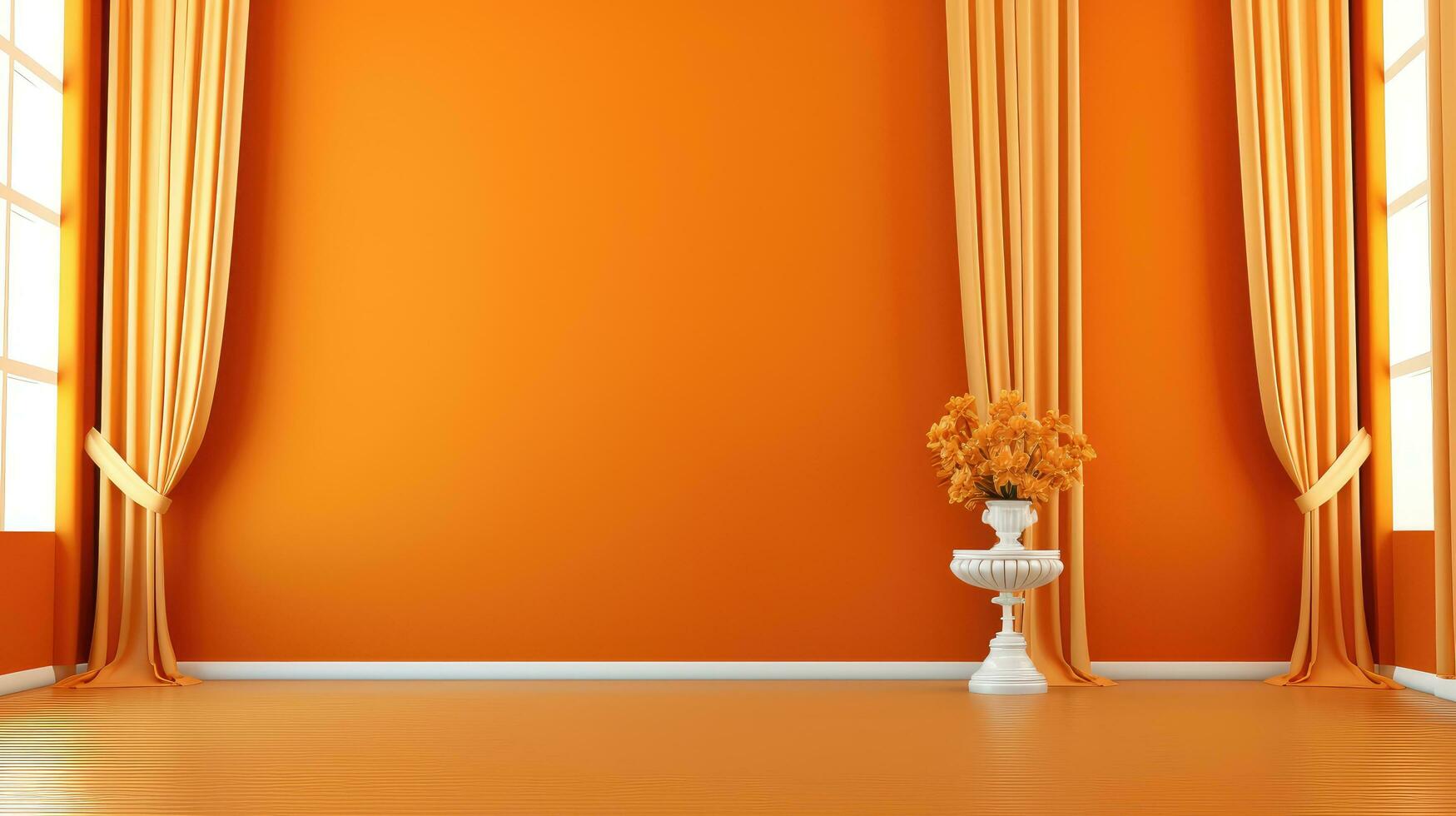 Jahrgang Orange Hochzeit Szene, generativ ai foto