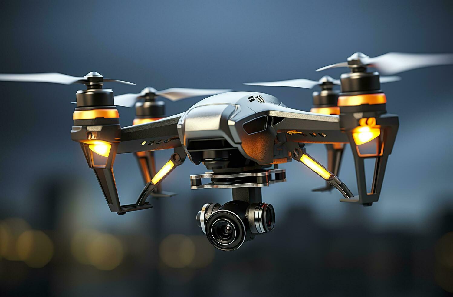 Drohne Quadcopter mit Digital Kamera. generativ ai foto