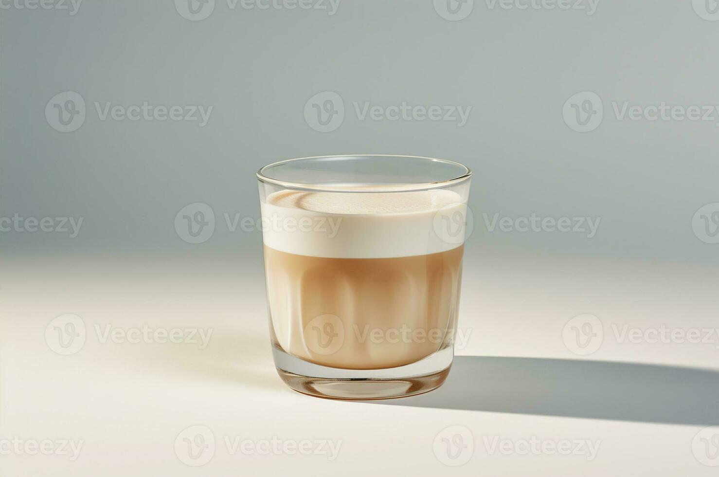 Latté im ein Glas Glas. generativ ai foto