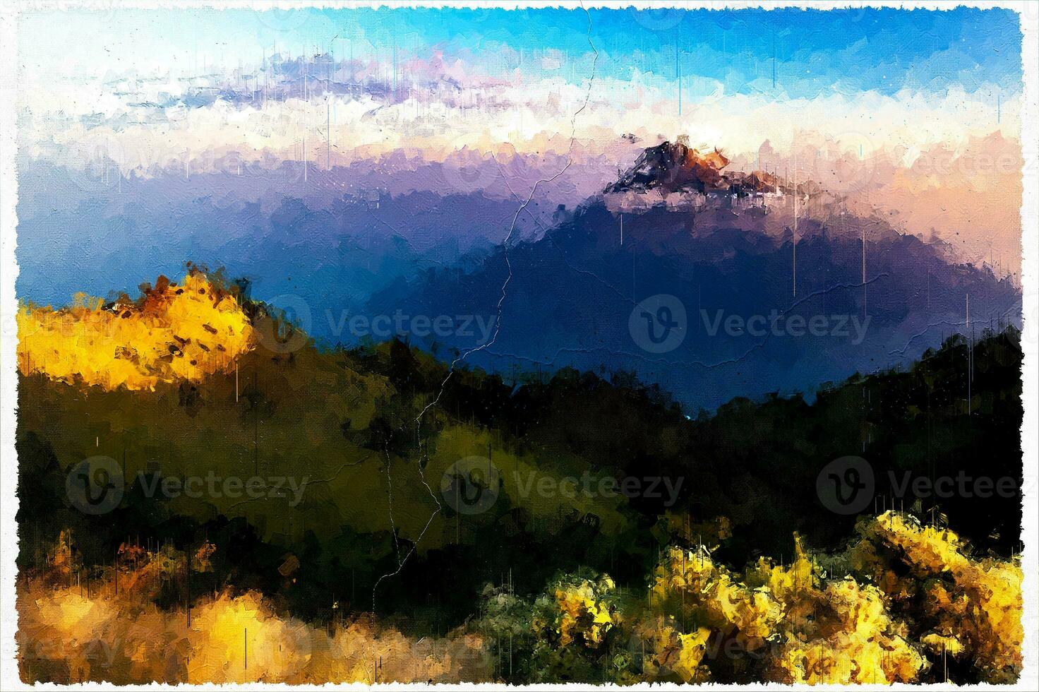 abstrakt Impressionismus Natur Landschaft Digital Gemälde foto