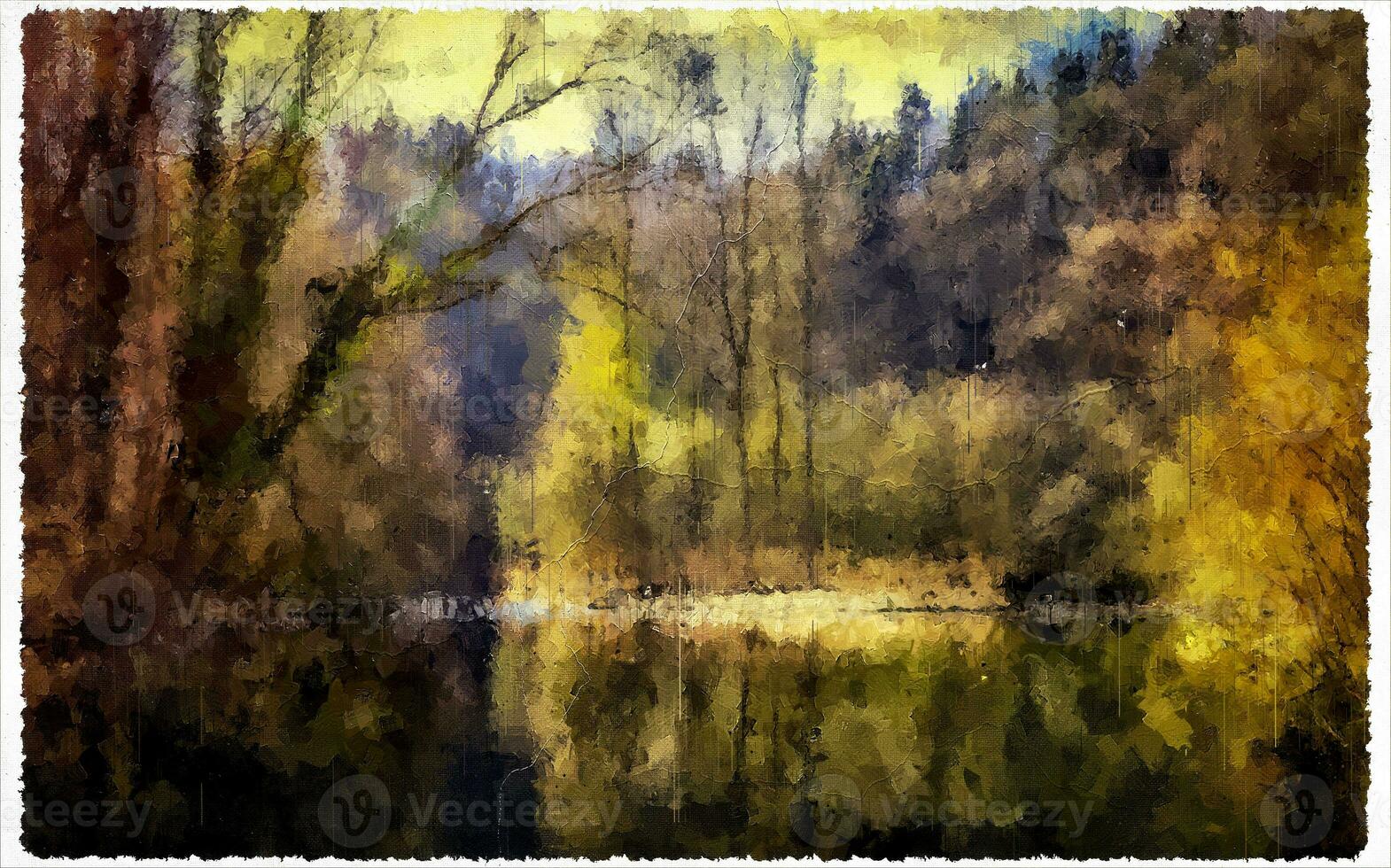 abstrakt Impressionismus Natur Landschaft Digital Gemälde foto