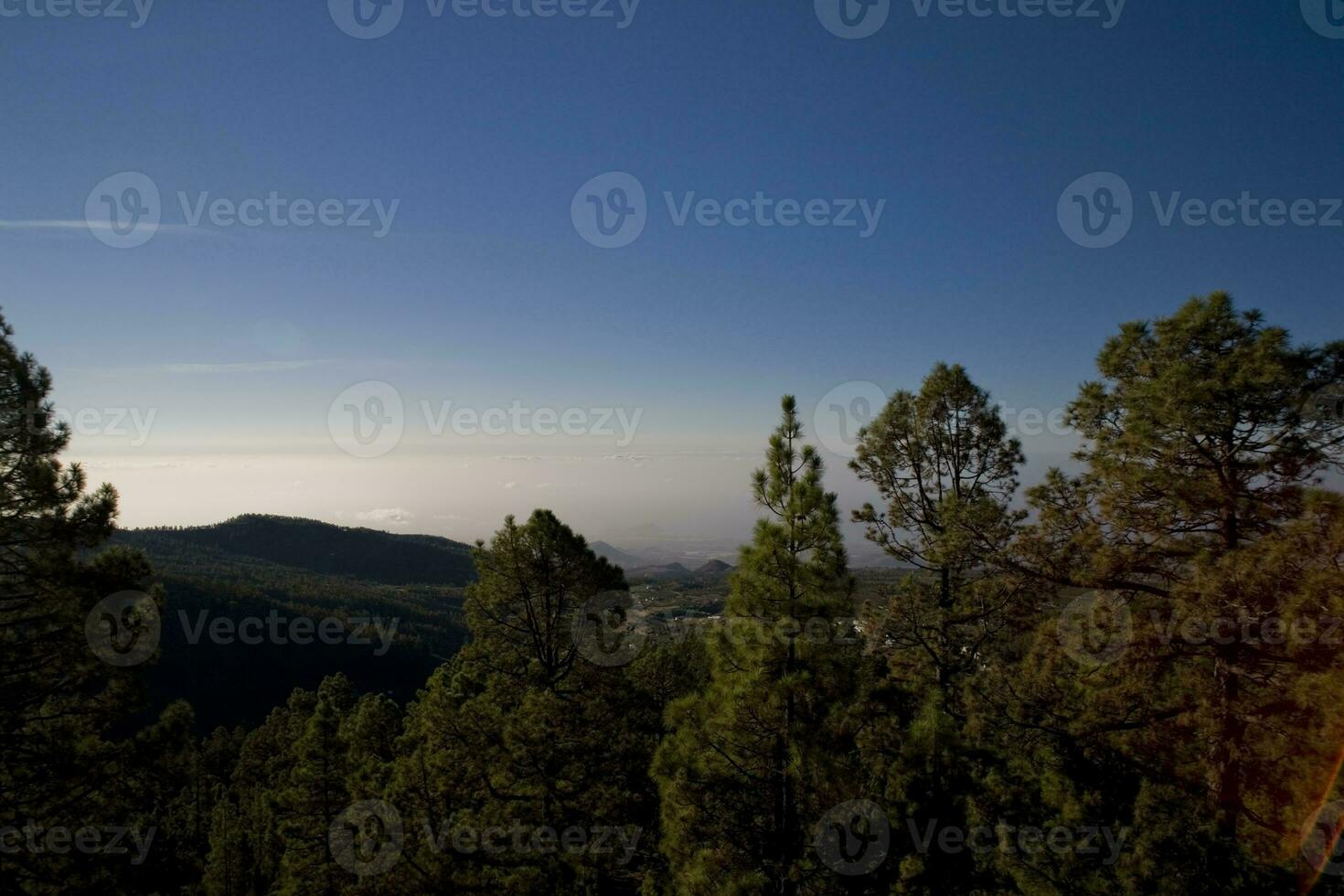 Landschaft von das Kanarienvogel Insel von Tenerife im das Center von das Insel mit ein wolkenlos Himmel foto