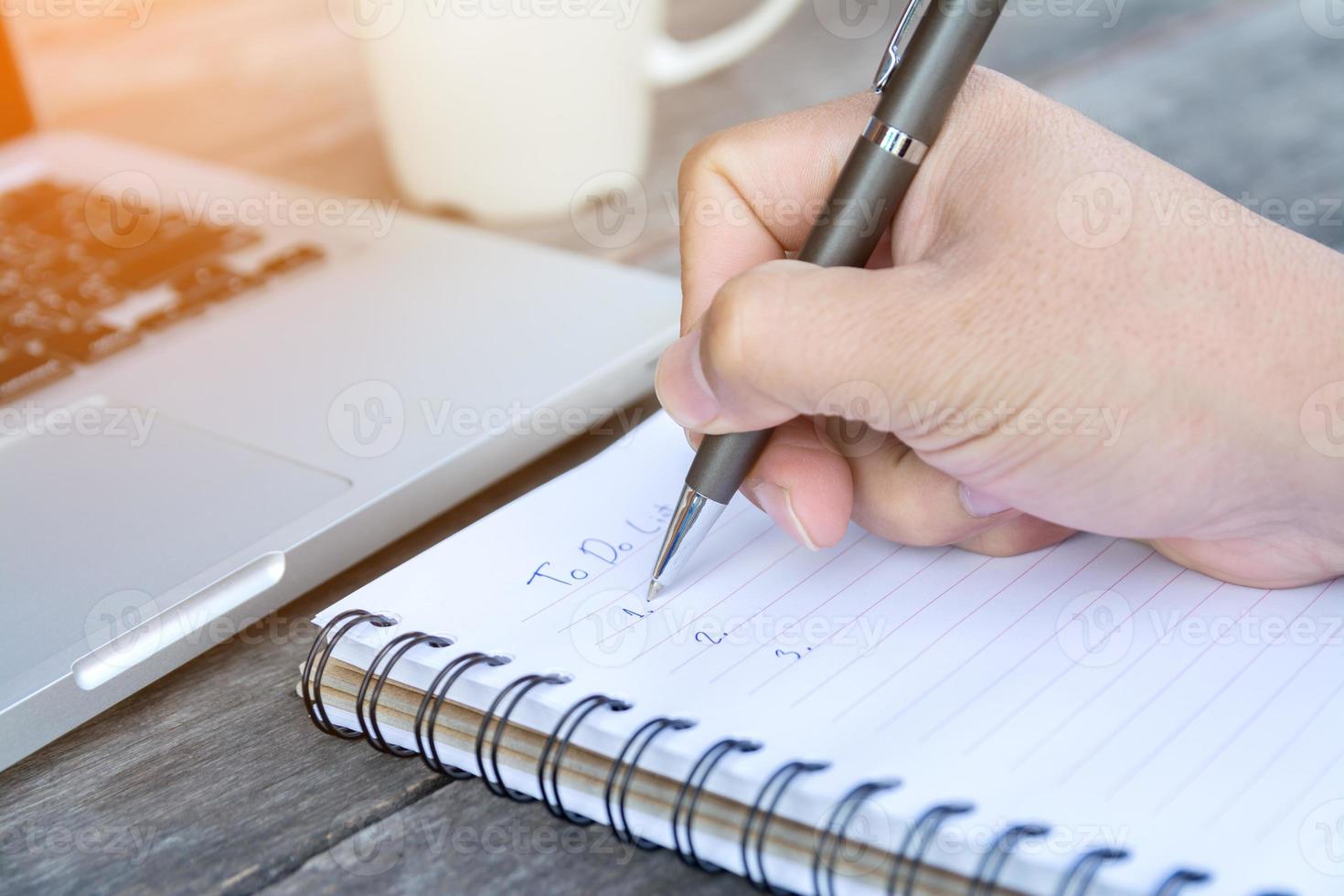 handschriftliche Notizen foto