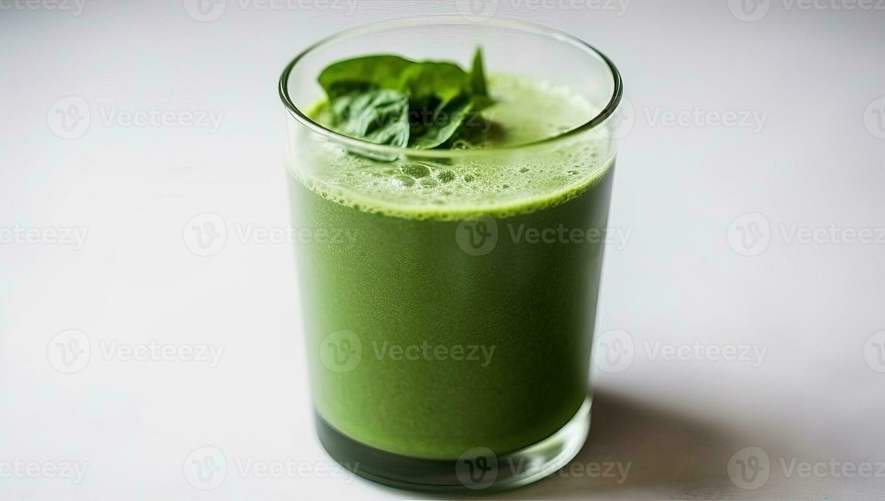 gesund Grün Smoothie mit Spinat im ein Glas. ai generiert. foto