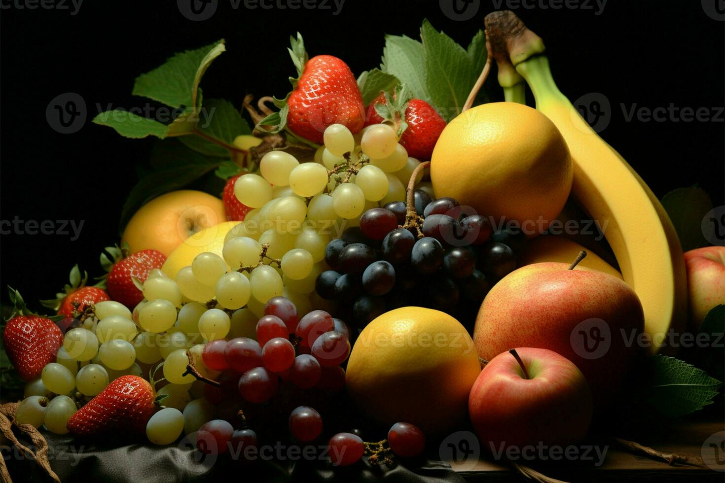 souza Früchte Naturen Kopfgeld gebracht zu Ihre Tabelle ai generiert foto