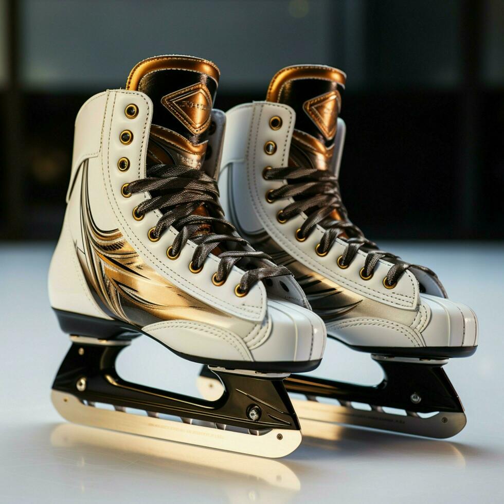 Skaten Vielfalt, Herren Eishockey, Damen Zahl Rollschuhe präsentiert Seite durch Seite zum Sozial Medien Post Größe ai generiert foto