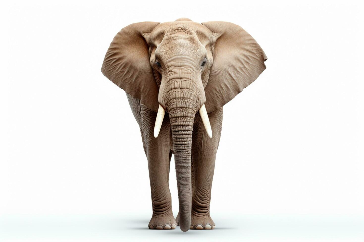 Elefant isoliert auf Weiß Hintergrund mit Ausschnitt Weg. 3d Illustration ai generiert foto