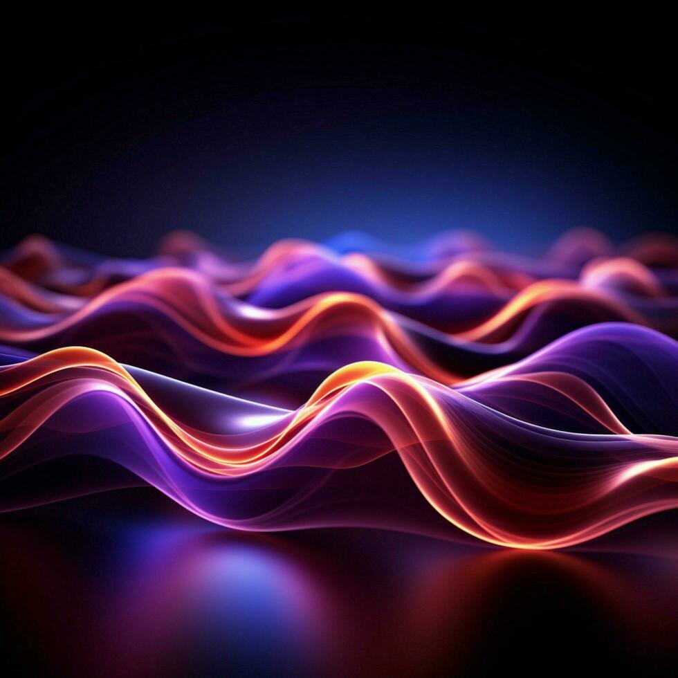 blendend Neon- Wellen unter ultraviolett Licht erstellen ein abstrakt Schauspiel zum Sozial Medien Post Größe ai generiert foto