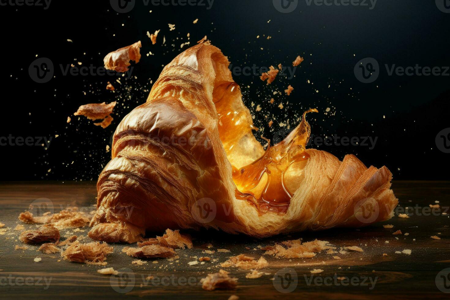 Croissant verrückt lecker Essen Snack. generieren ai foto