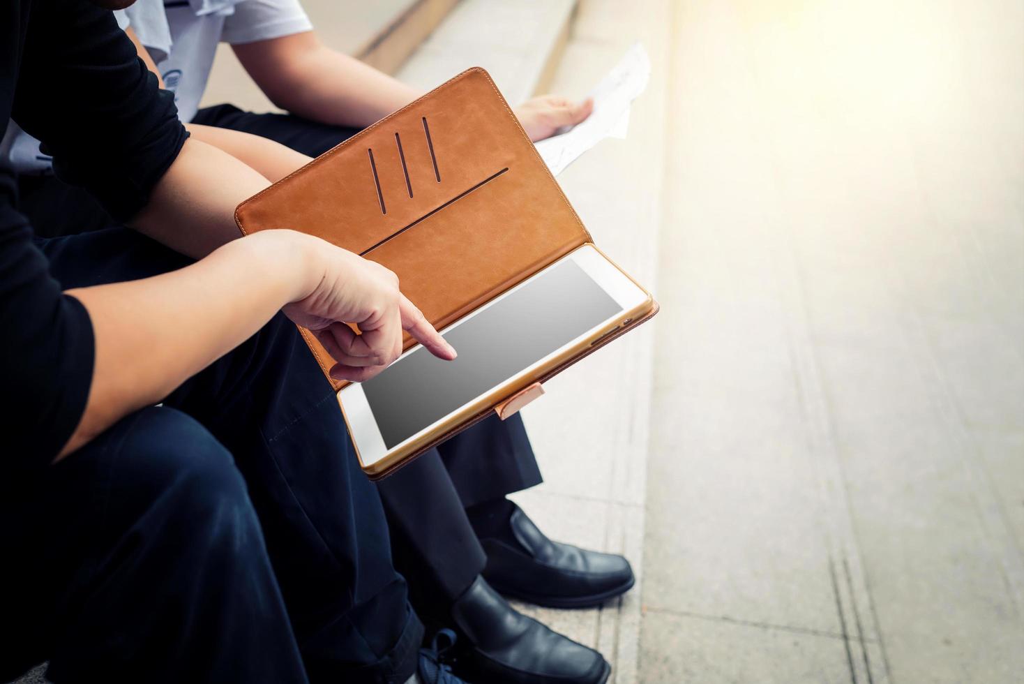 Geschäftsmann mit Tablet-Computer foto