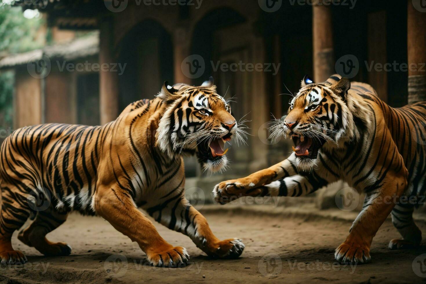 Bengalen Tiger Hintergrund ai generiert foto