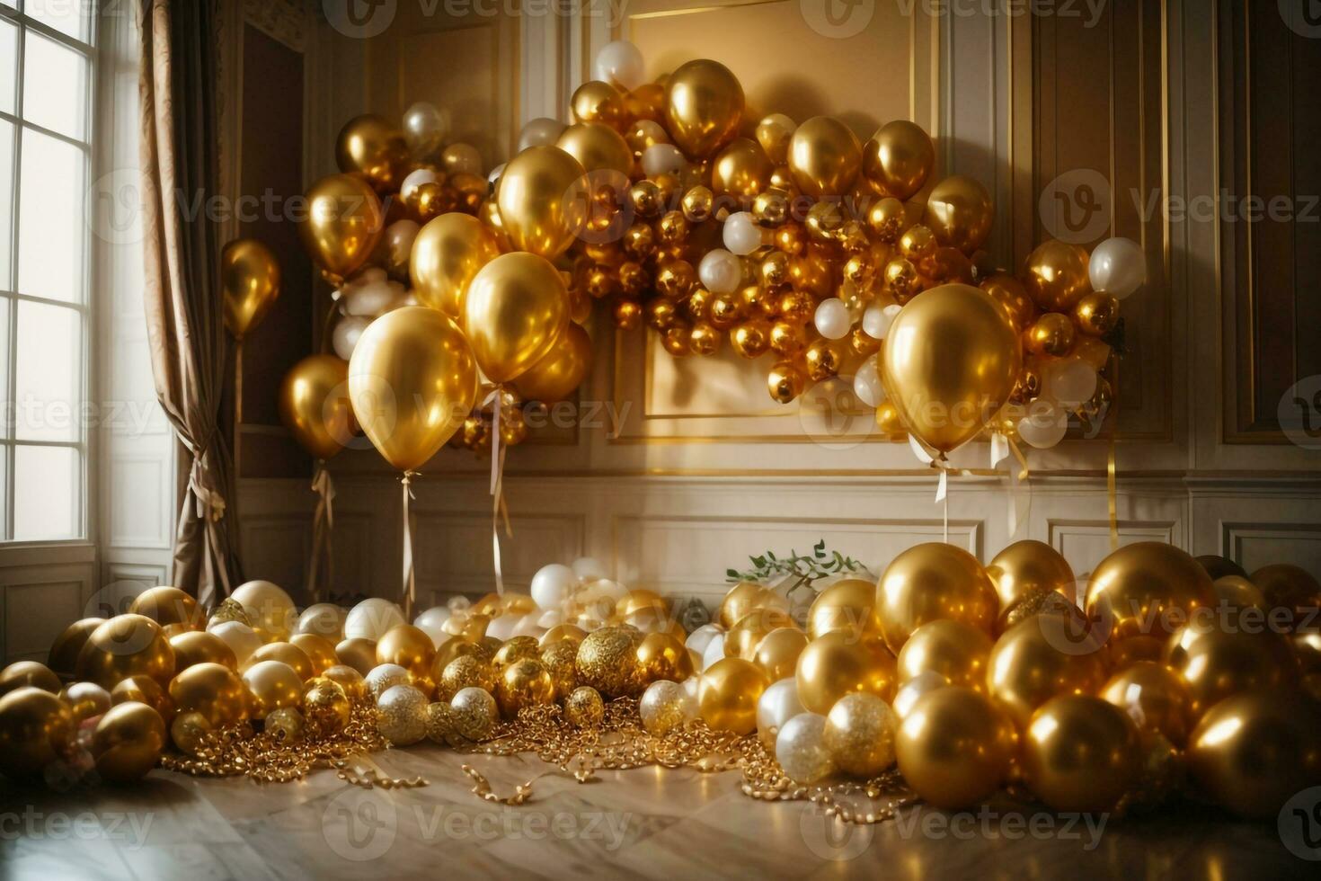 Zimmer mit Ballons ai generiert foto