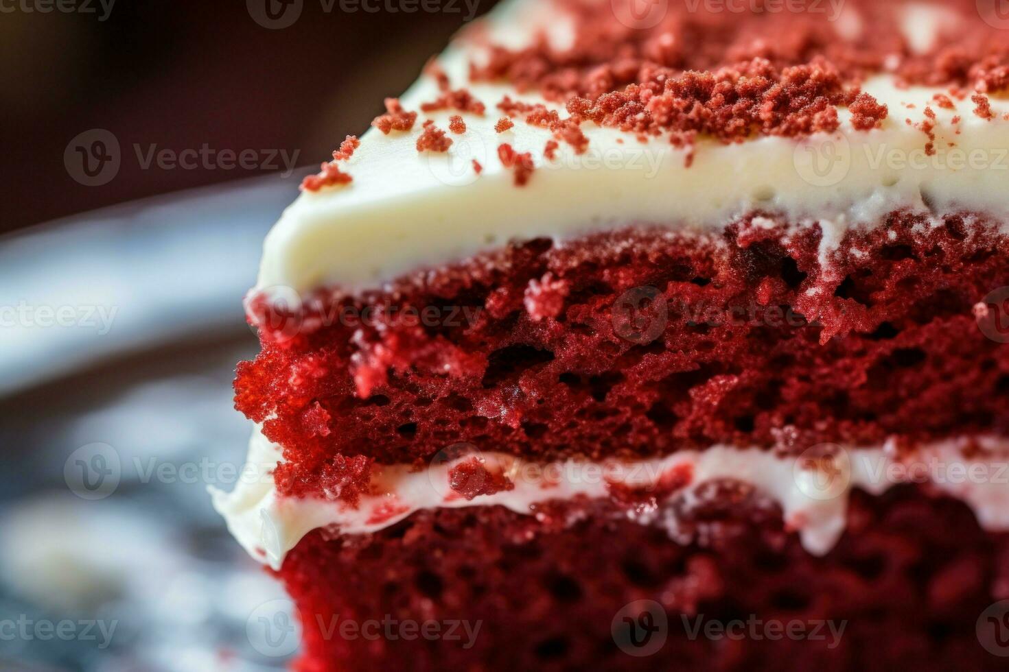 Reich Kuchen rot Samt. generieren ai foto